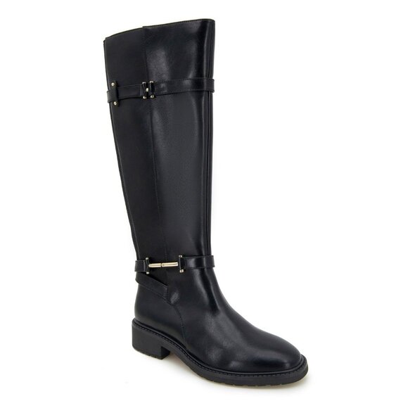 Kenneth Cole Reaction Womens Stretch Shaft Livie Tall Riding Boots Black 7M NIB - Picture 1 of 5